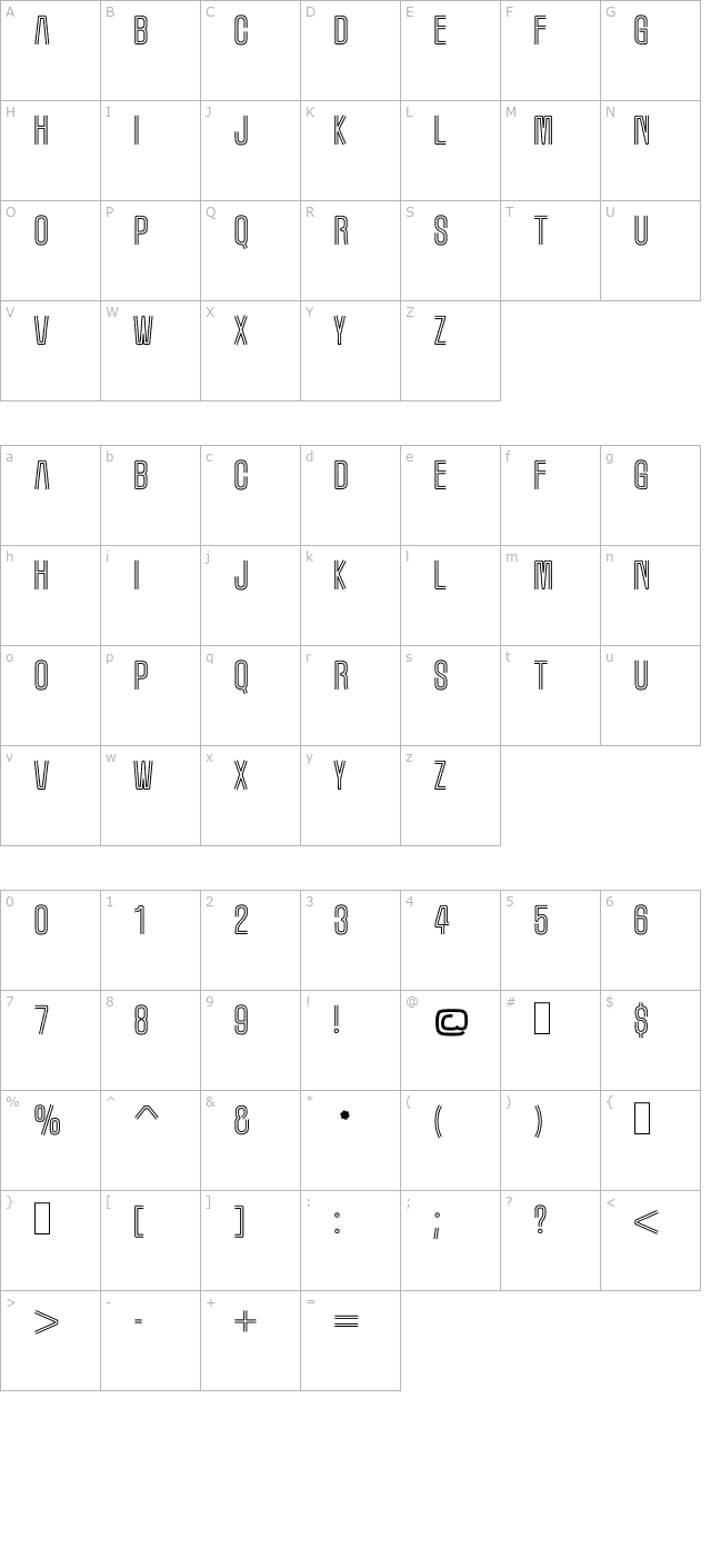 marquee-moon character map