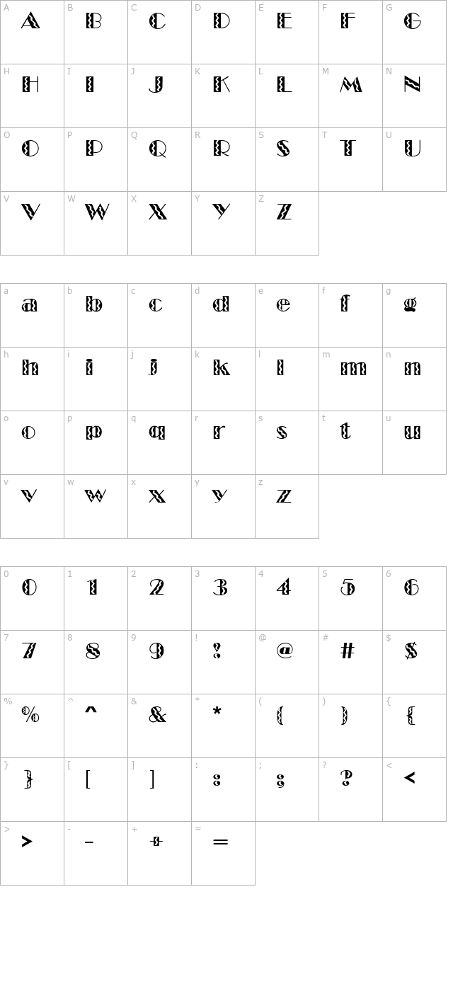 marqueeflash character map