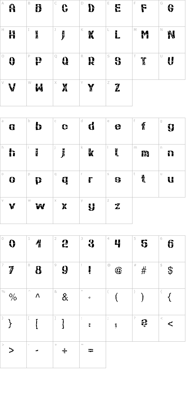 Marsh Becker character map