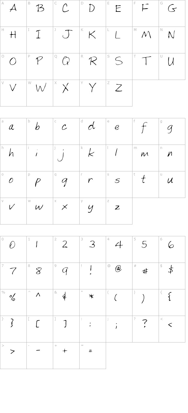 marsh-regular character map