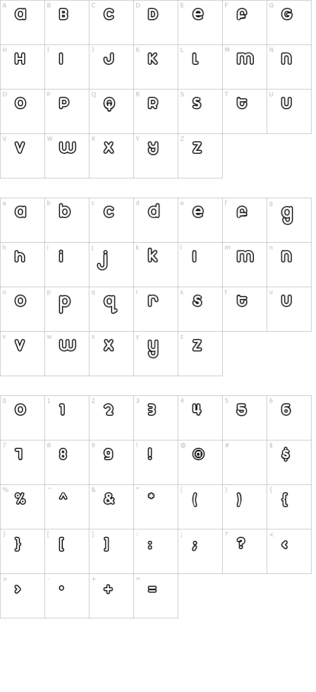 marshmallow-outline character map