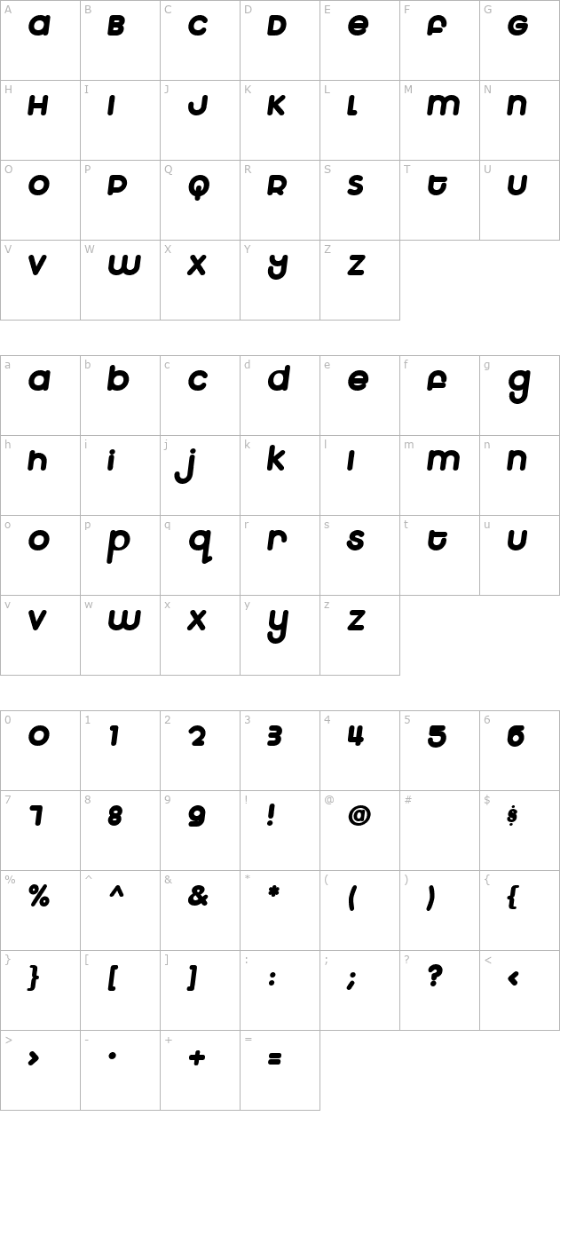 marshmallow-superpuffitalic character map