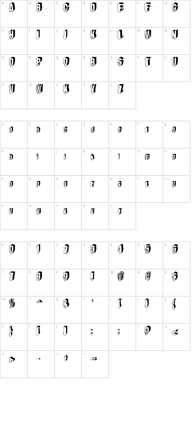 mashy DroopShadow character map