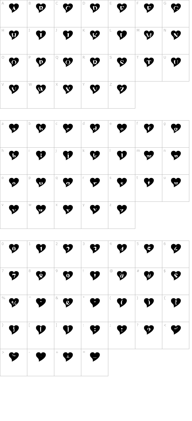 Mashy Valentine character map