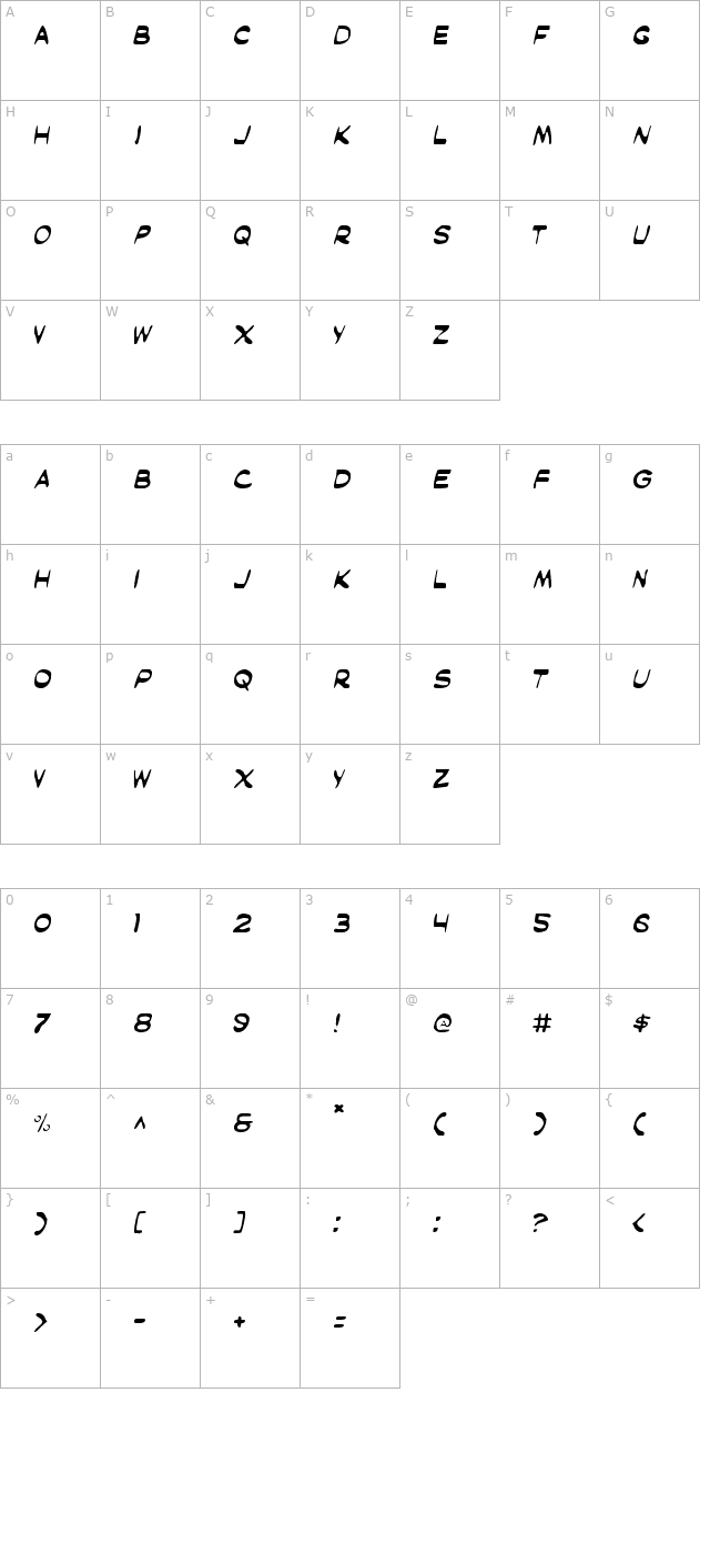 Masked Marvel Light character map