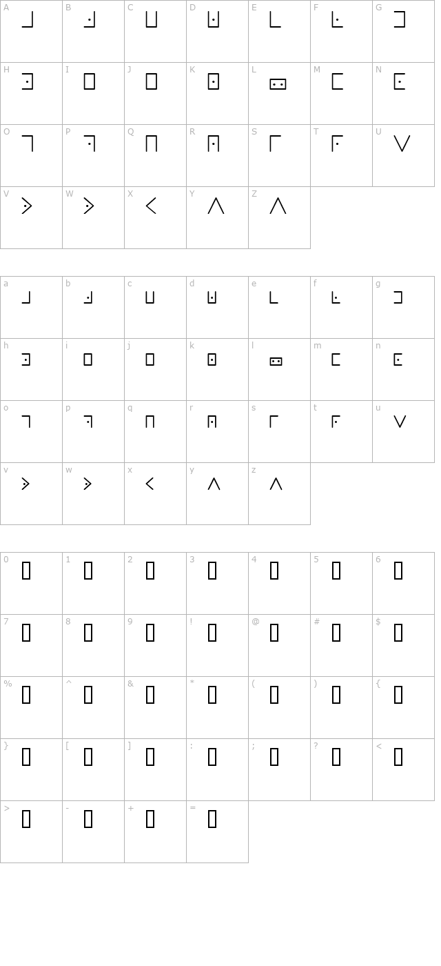 Masonic Writing character map