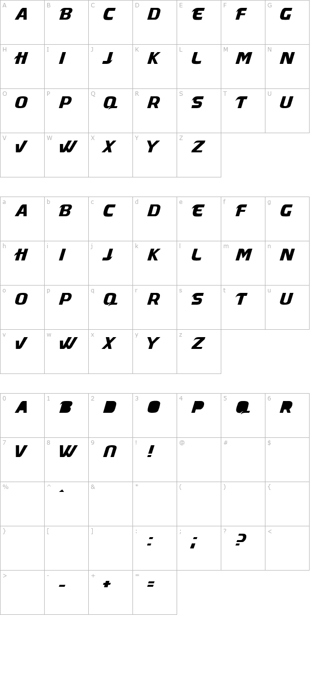 masque character map