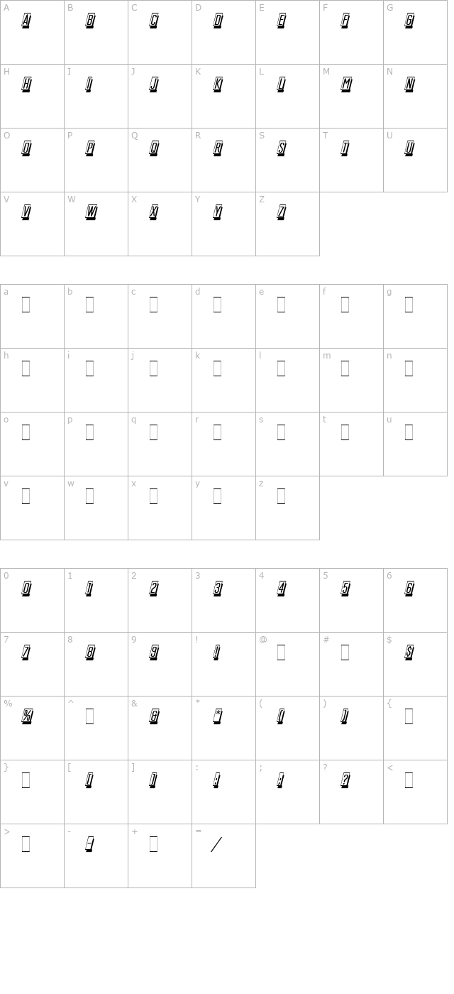 Mastercard LET Plain1.0 character map