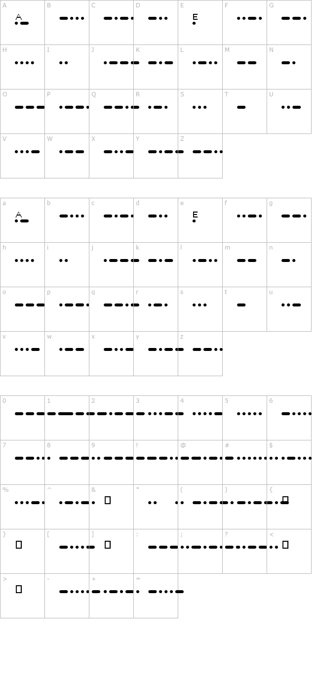 match-morse-shareware- character map