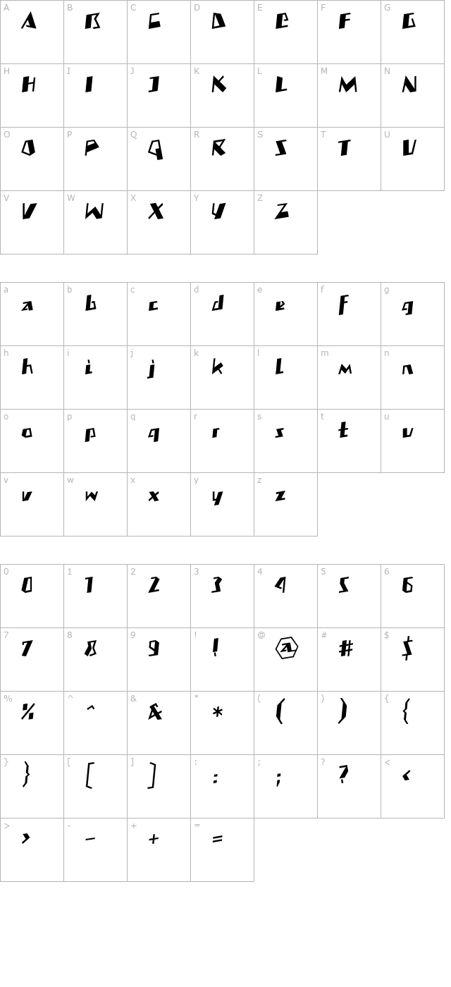 mateoboldll character map