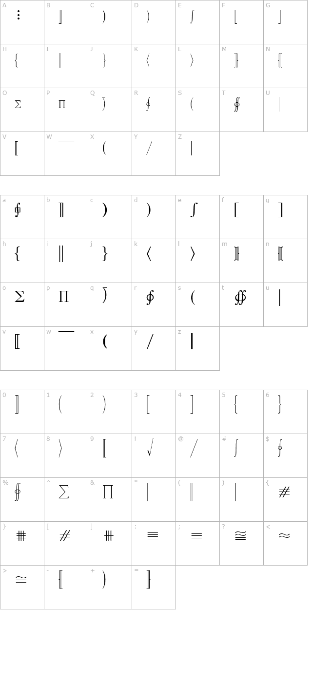 mathematicalpi3 character map