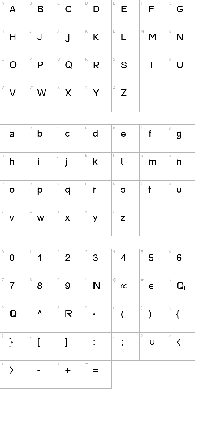 mathset-becker character map