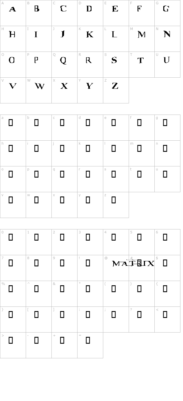 matrix character map