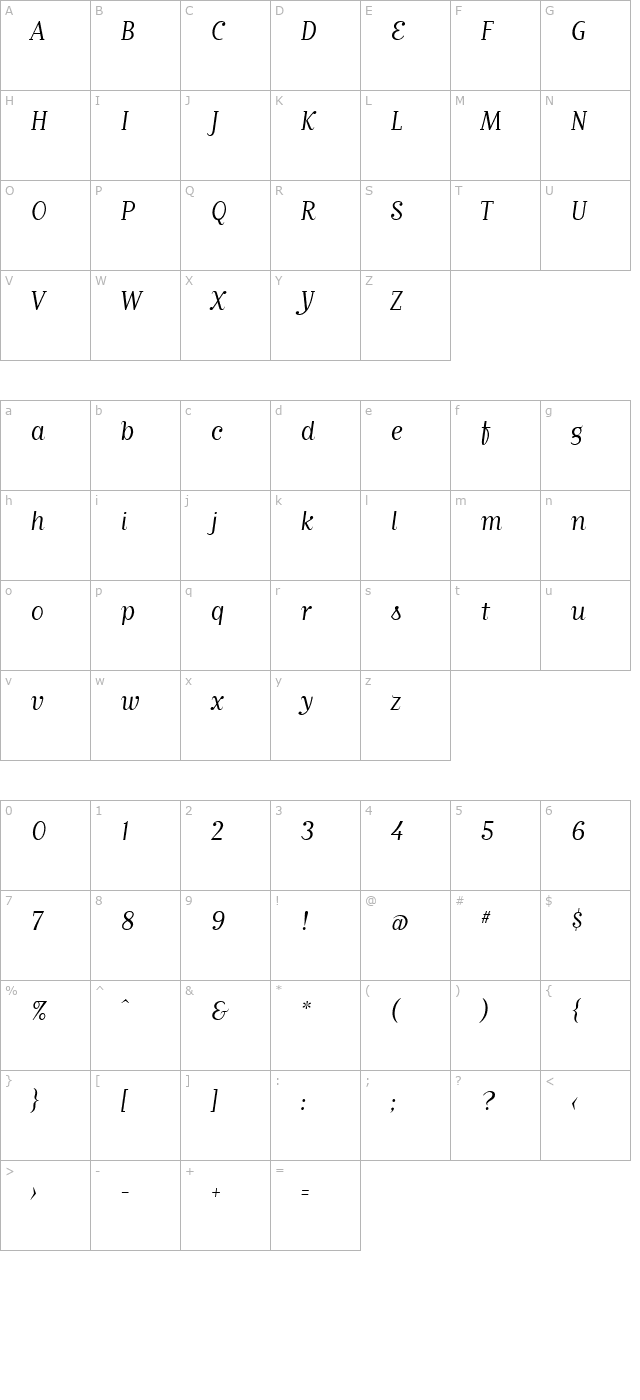 matrixscriptbooklining character map