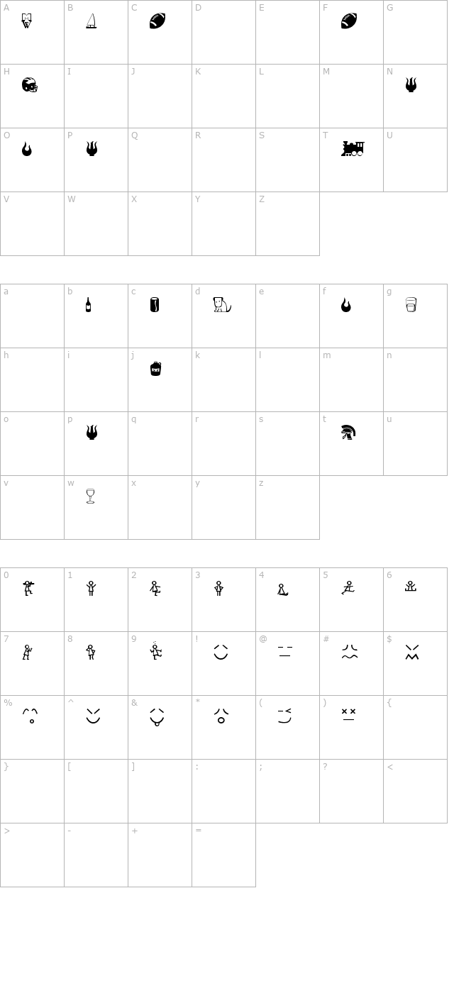 Mattbats character map