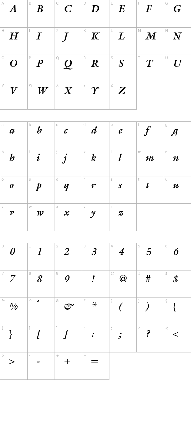 matthew-bolditalic character map