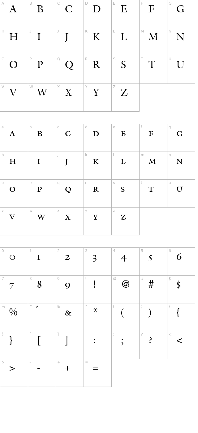 MatthewSmc-Regular character map