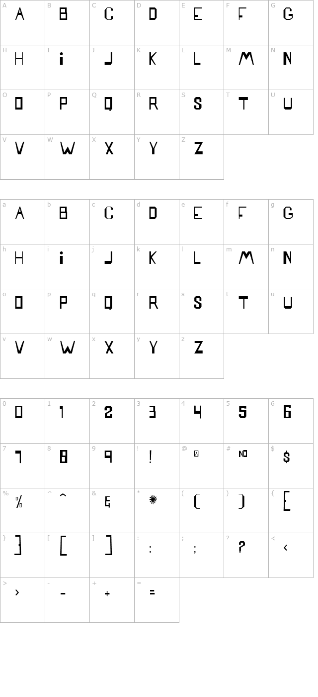 Mattress character map