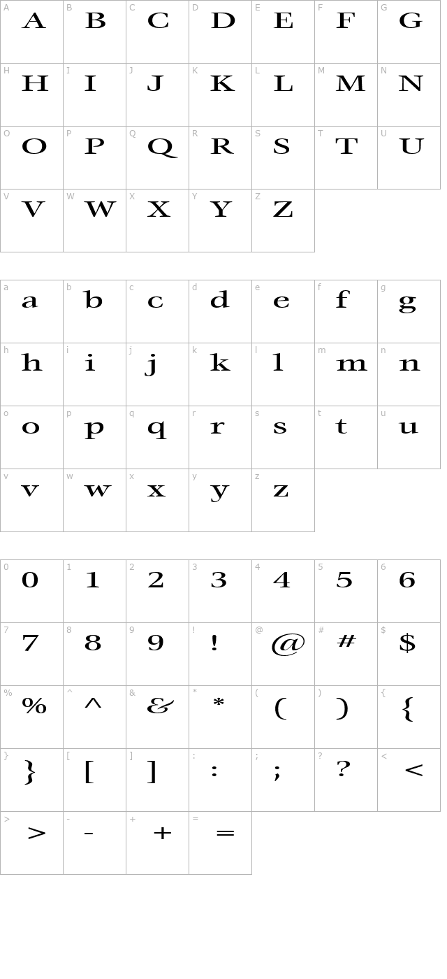 matureextended character map