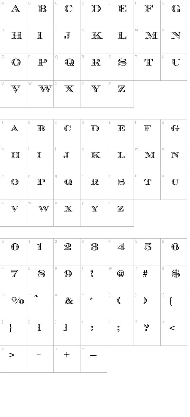 Maurice-Regular character map