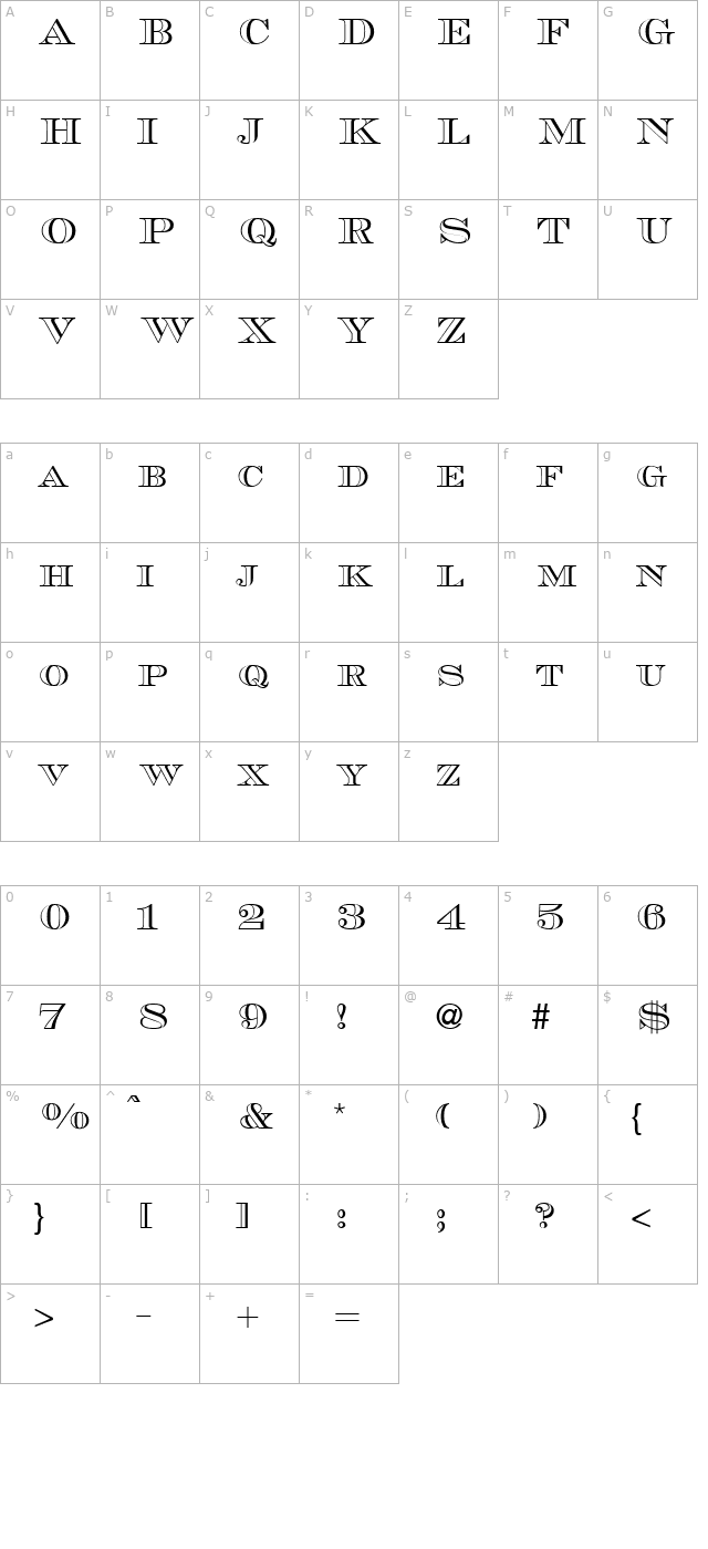 mauriceoutline-regular character map