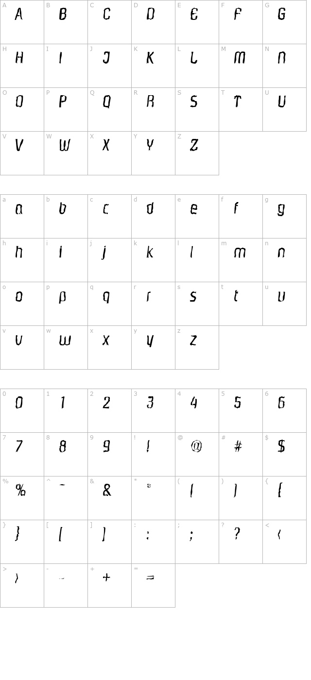 maxbeckerrandom-italic character map