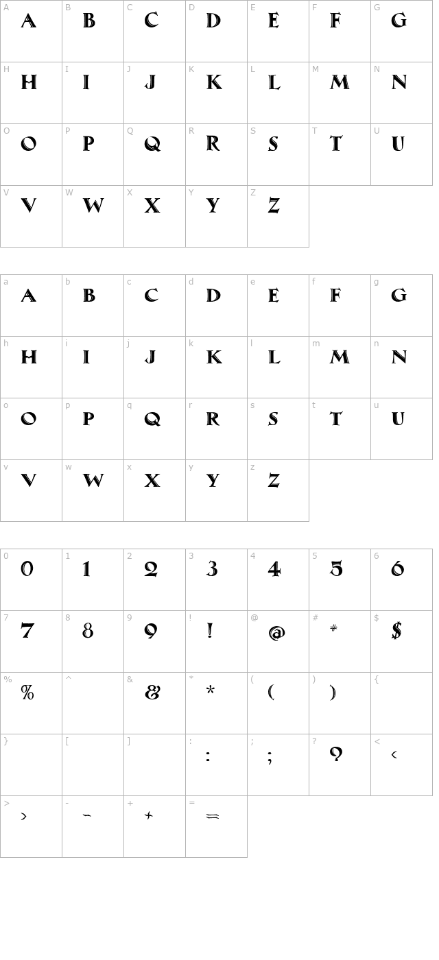 maximilian-antiqua character map