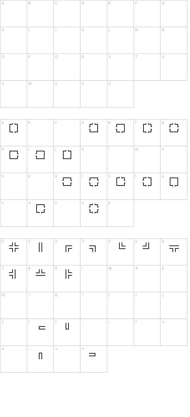 Maze Maker Dungeon Level 1F character map