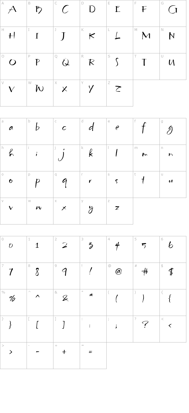 McBooHmk character map