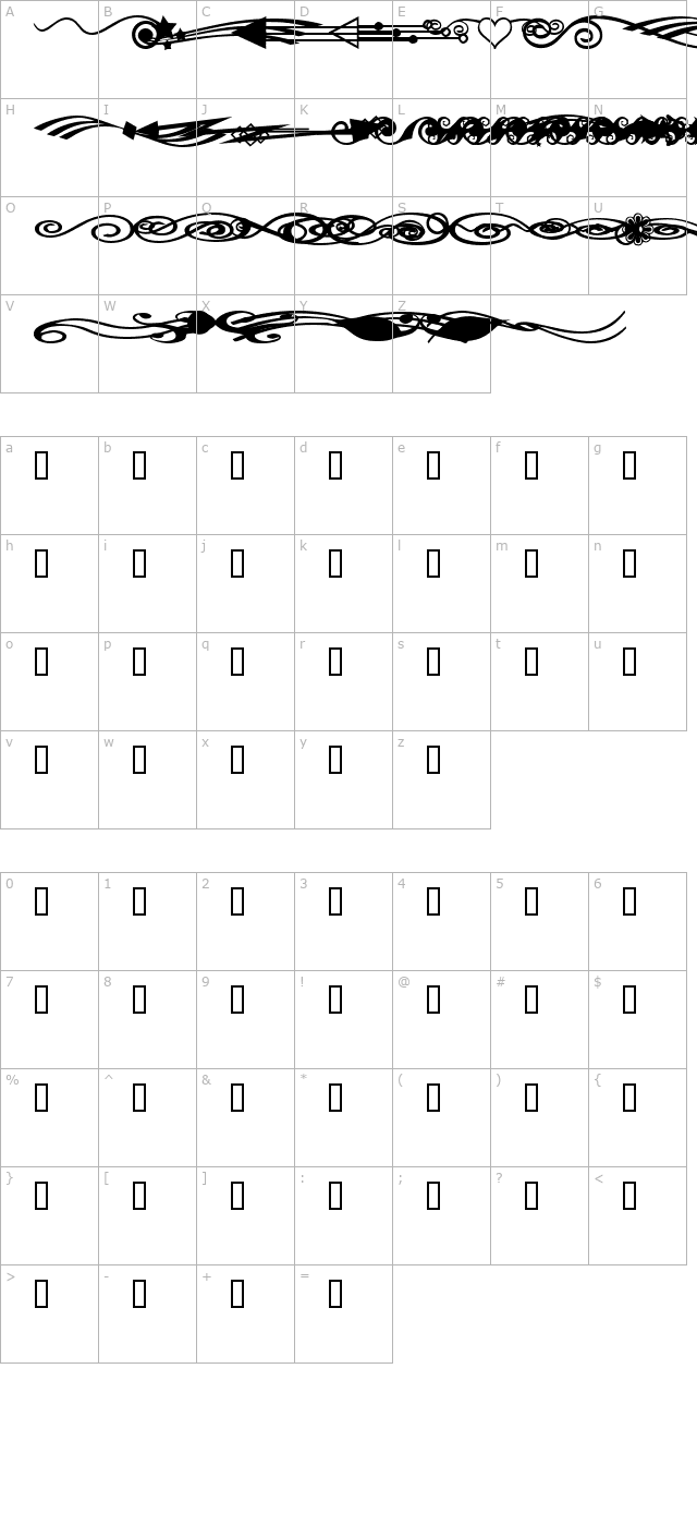 MDLavish Lines character map