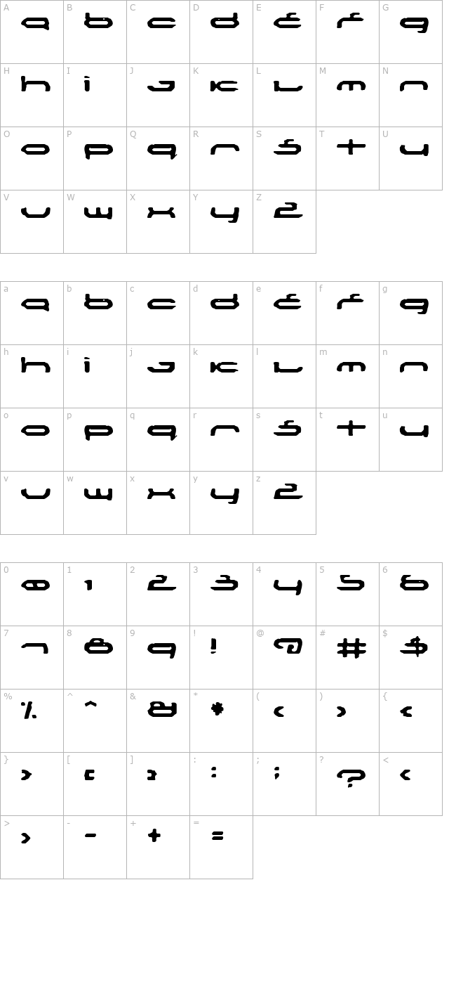 Mechoba character map