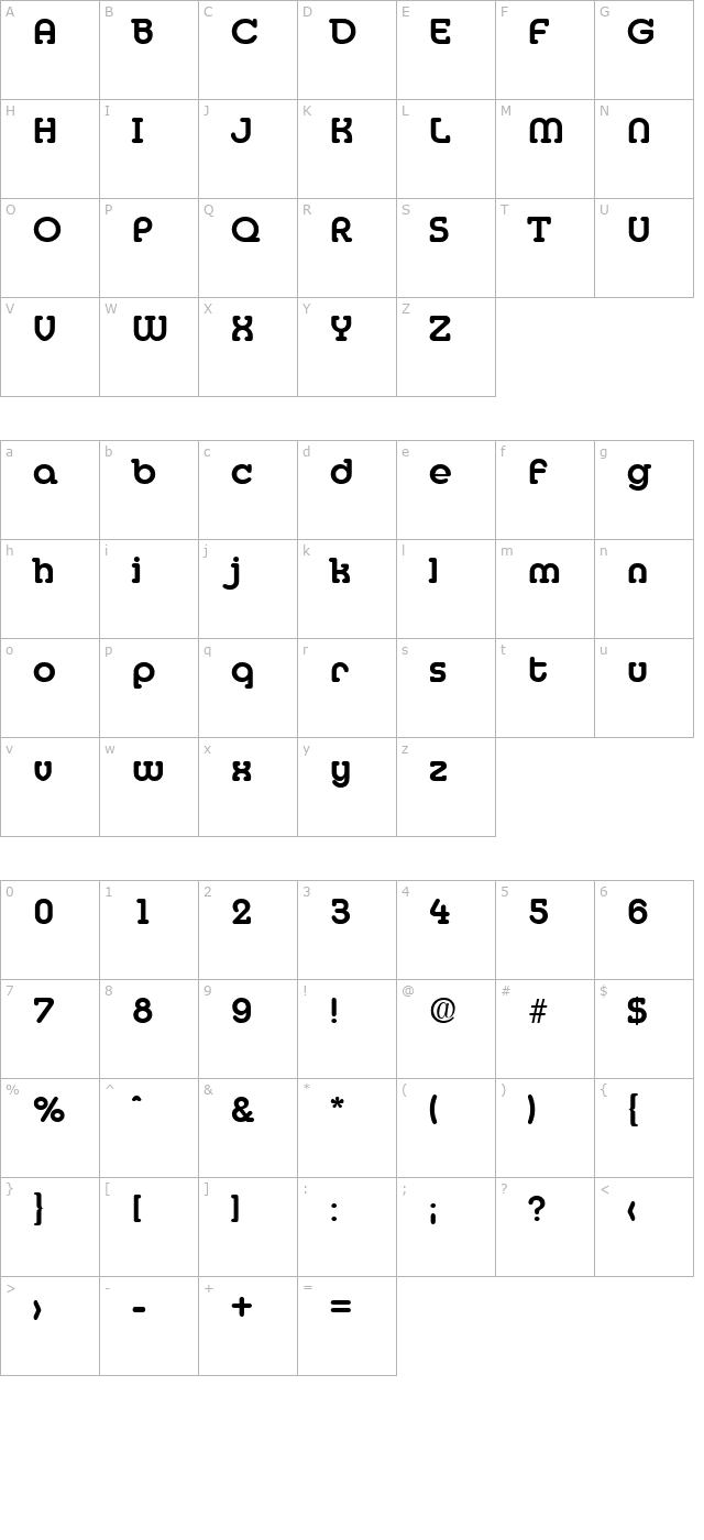 Media-DemiBold character map