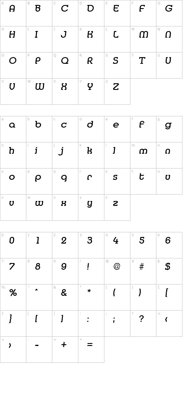 Media-MediumIta character map