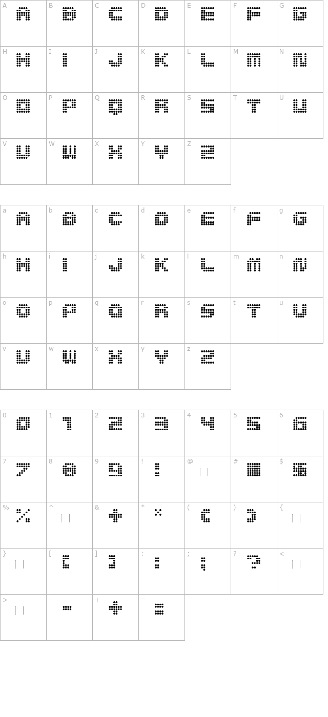 MedLed-Regular character map