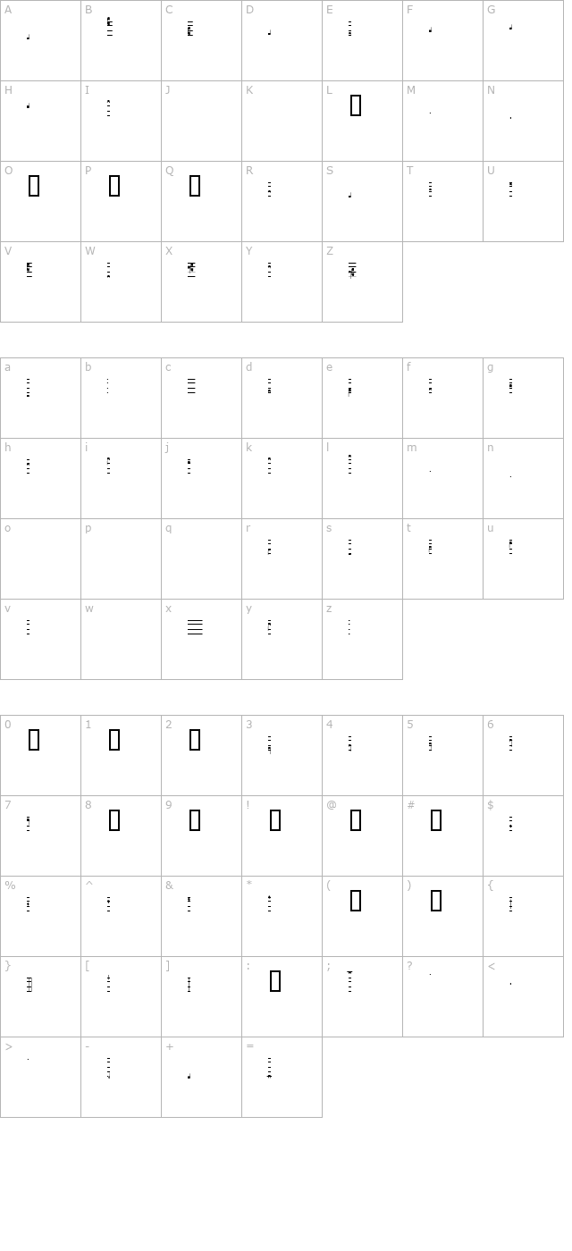 Meinrad Test T character map