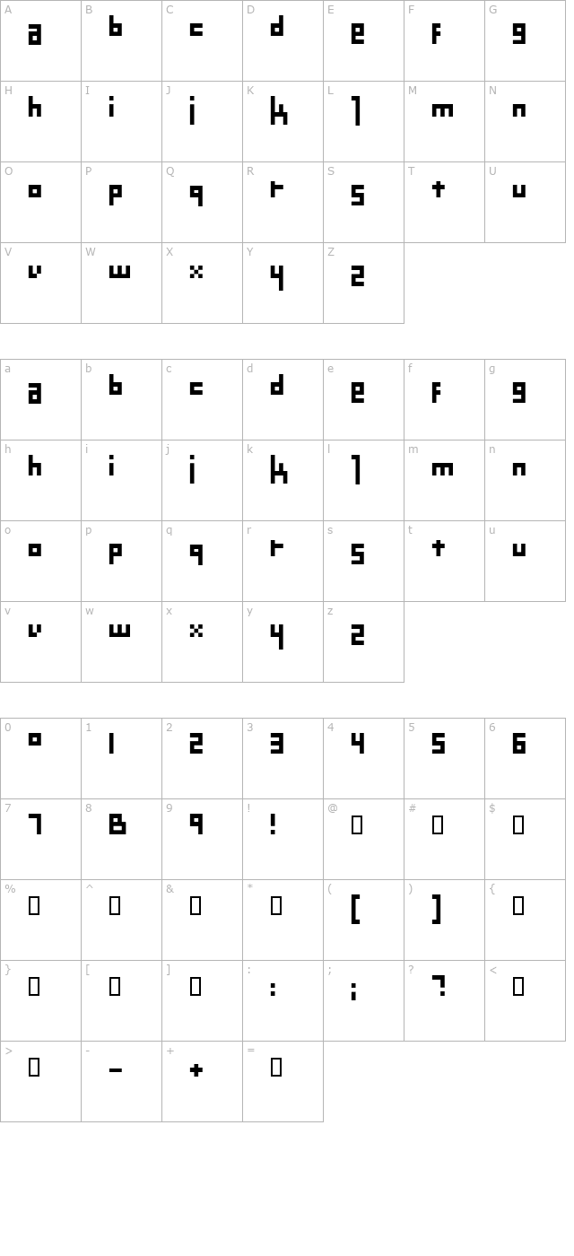 Mekanek character map