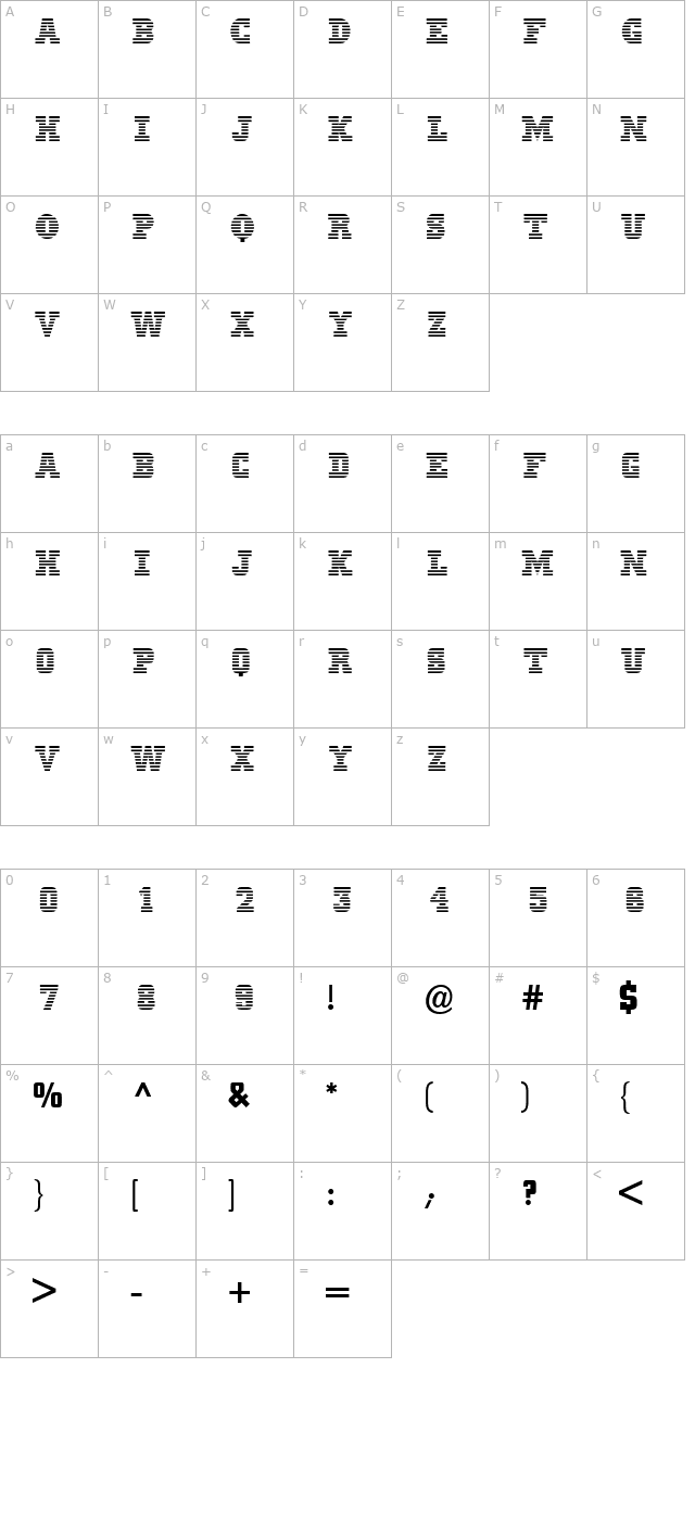 MeninBlue character map