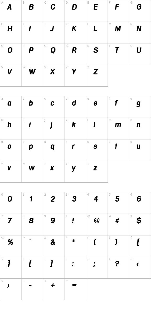 mercedes-boldita character map