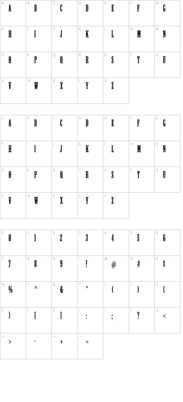 MesquiteStd character map