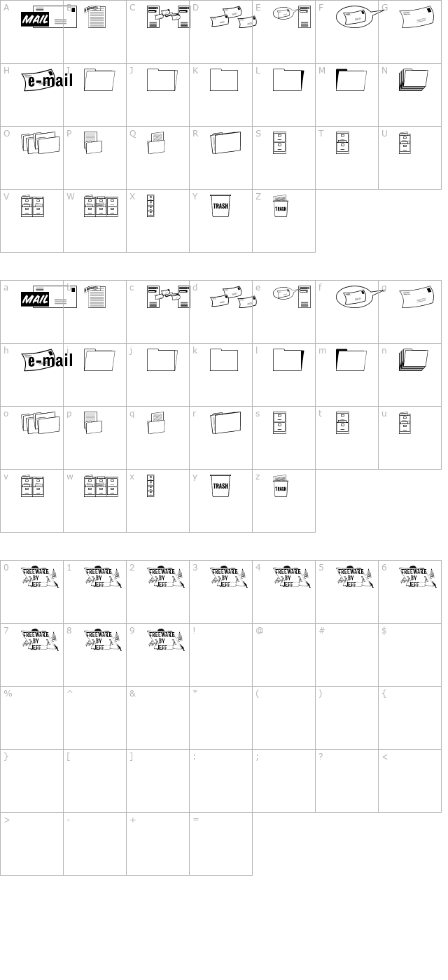 Messages & Memos JL character map