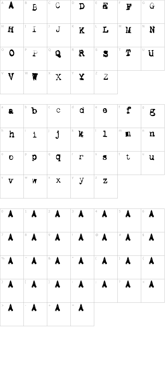 Metalic Avacodo character map