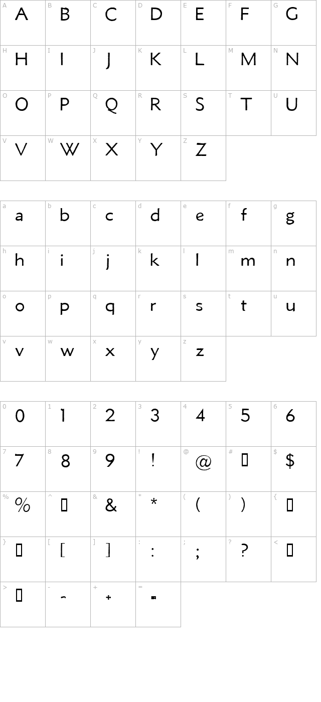 metro-lite-alt-hplhs character map