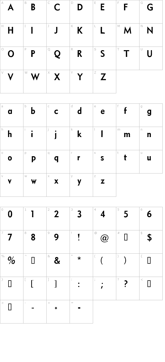 metro-medium-hplhs character map