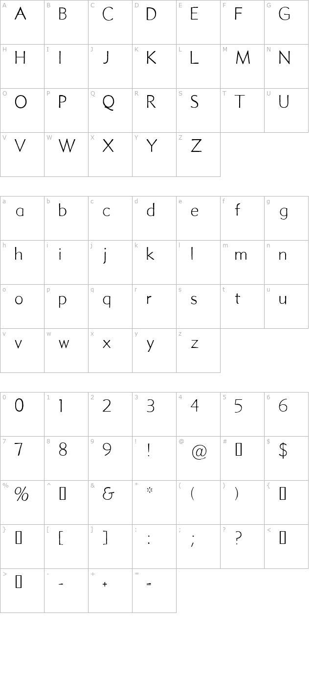 metro-thin-hplhs character map