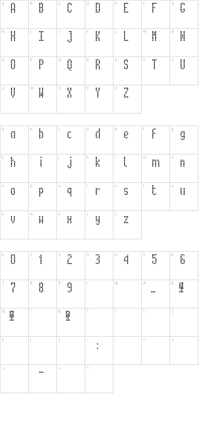 Metro character map