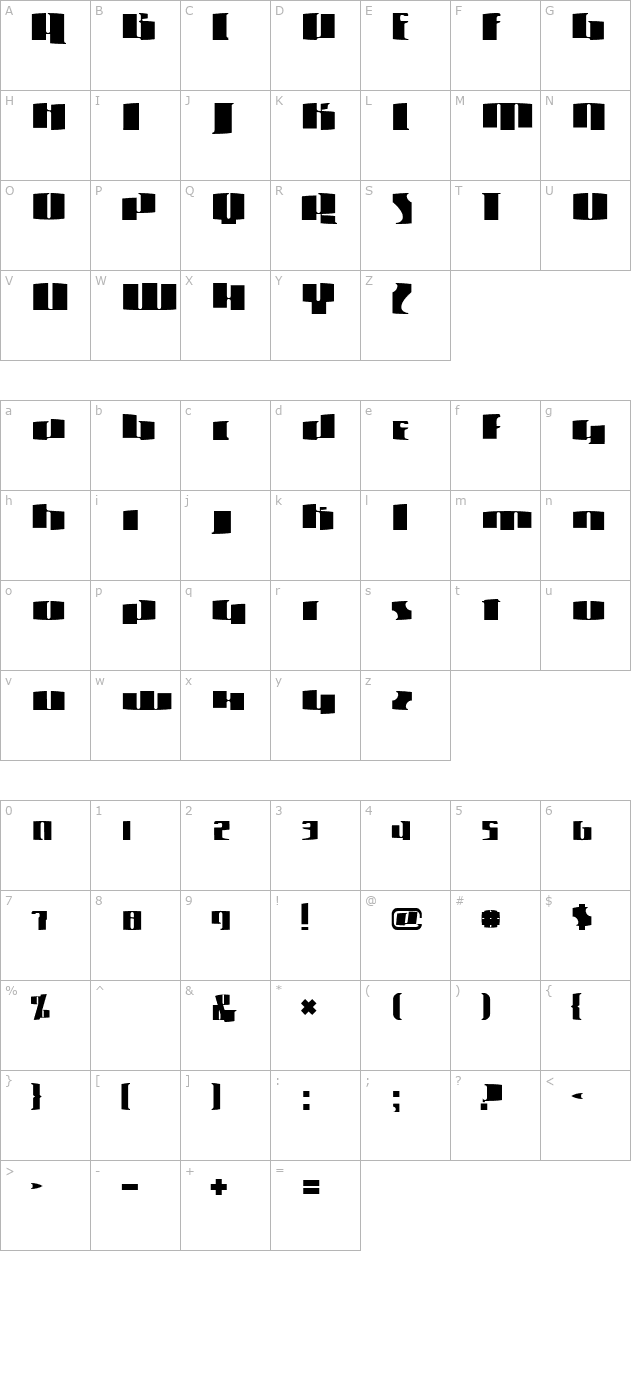 Metroline character map