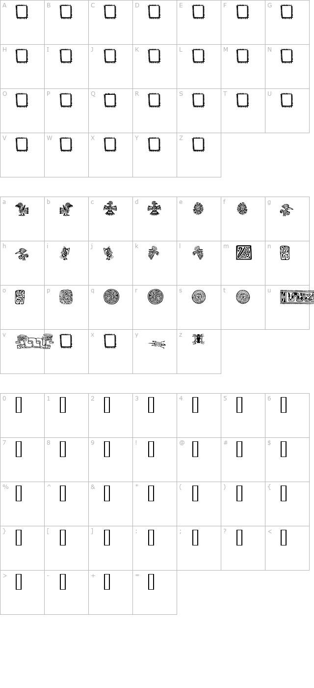 Mexican Ornaments character map