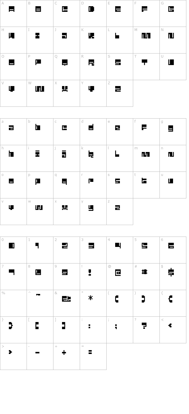 Mezcal-Regular character map