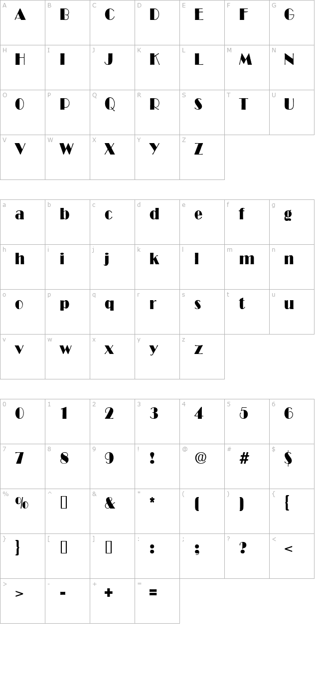 MichelleBecker character map