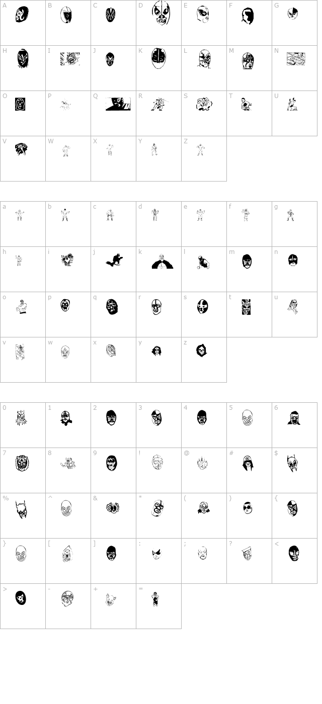 mil-mascaras character map